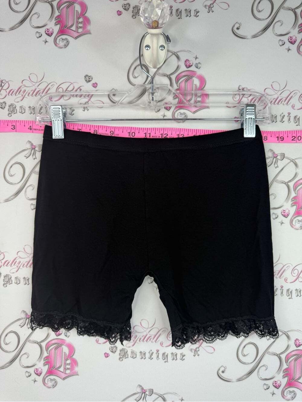 Shorts lace trim Lacie floral pin up girl Black Lace Trim Women's Bike Shorts